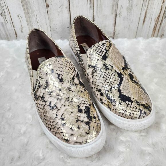 Steven Madden Snakeskin Slip On Sneakers Size 9.5 - Picture 1 of 10